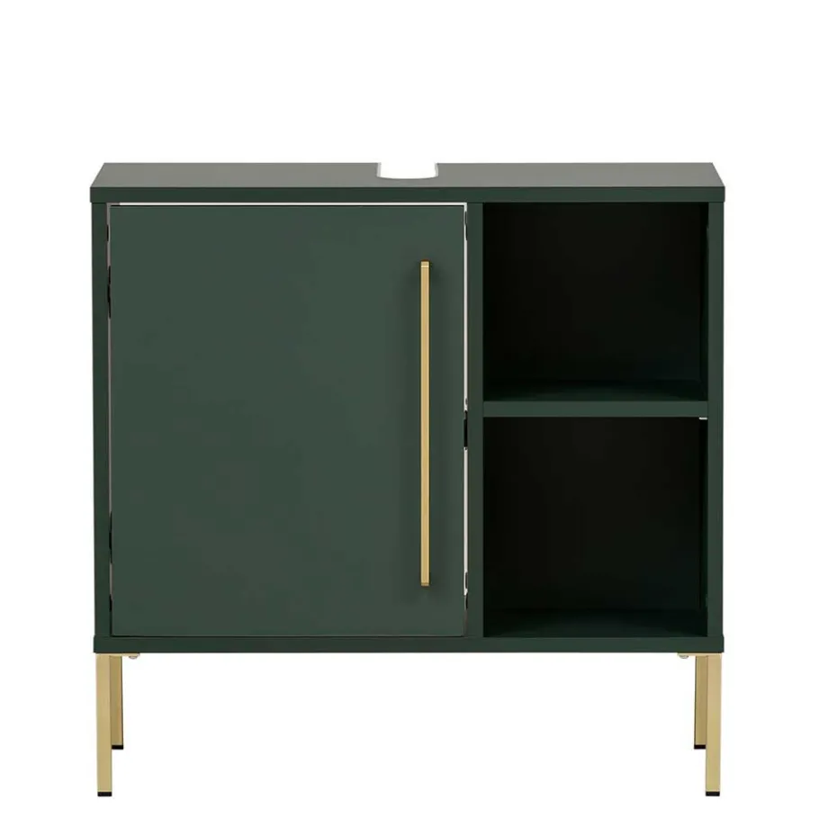 Hot Wohnen Badezimmermöbel in Dunkelgrün & Gold - Aqua (dreiteilig)