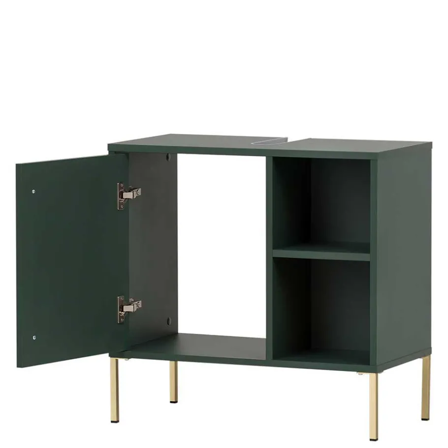 Hot Wohnen Badezimmermöbel in Dunkelgrün & Gold - Aqua (dreiteilig)