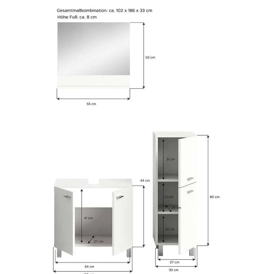 Sale Wohnen Badezimmermöbel Set - Harmone (dreiteilig)