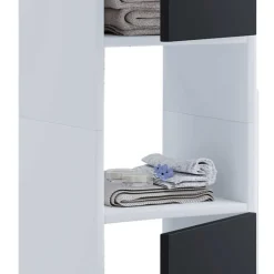 New Wohnen Badezimmermöbel Set in Weiß Schwarz - Cranies I (vierteilig)