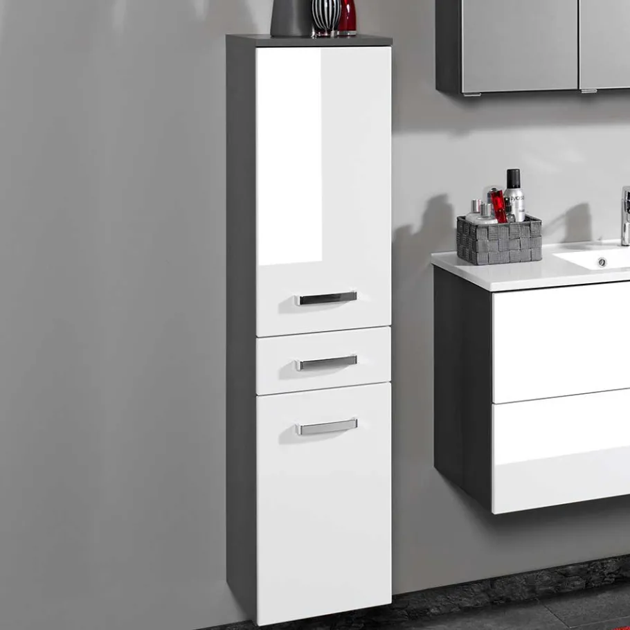Discount Wohnen Badezimmermöbel Set Tiamos in Weiß Hochglanz (vierteilig)