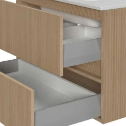 Outlet Wohnen Badmöbel Block Einzelmöbel Set - Leitha (fünfteilig)