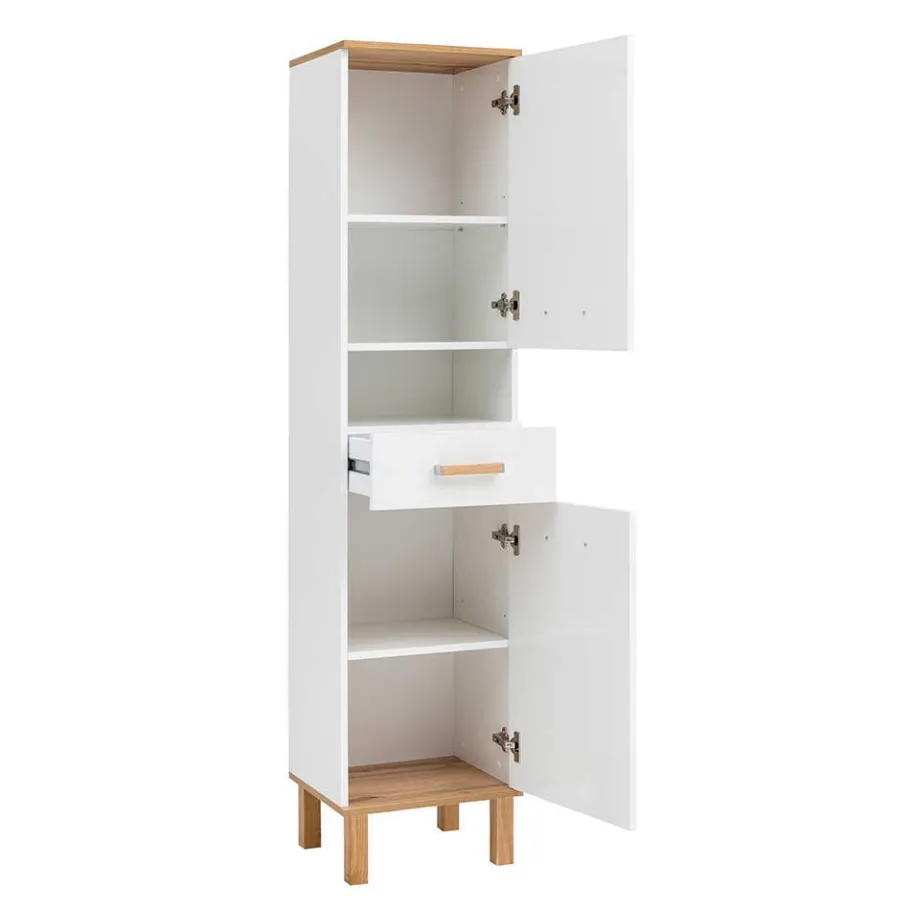 Discount Wohnen Badmöbel Block im Skandi Design - Utiona (fünfteilig)