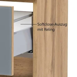 Hot Wohnen Badmöbel Kombination in Grau Glas - Anviletca (fünfteilig)