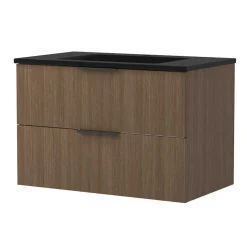 Clearance Wohnen Badmöbel Komplettset in dunkler Eiche Optik - Ucaida (vierteilig)
