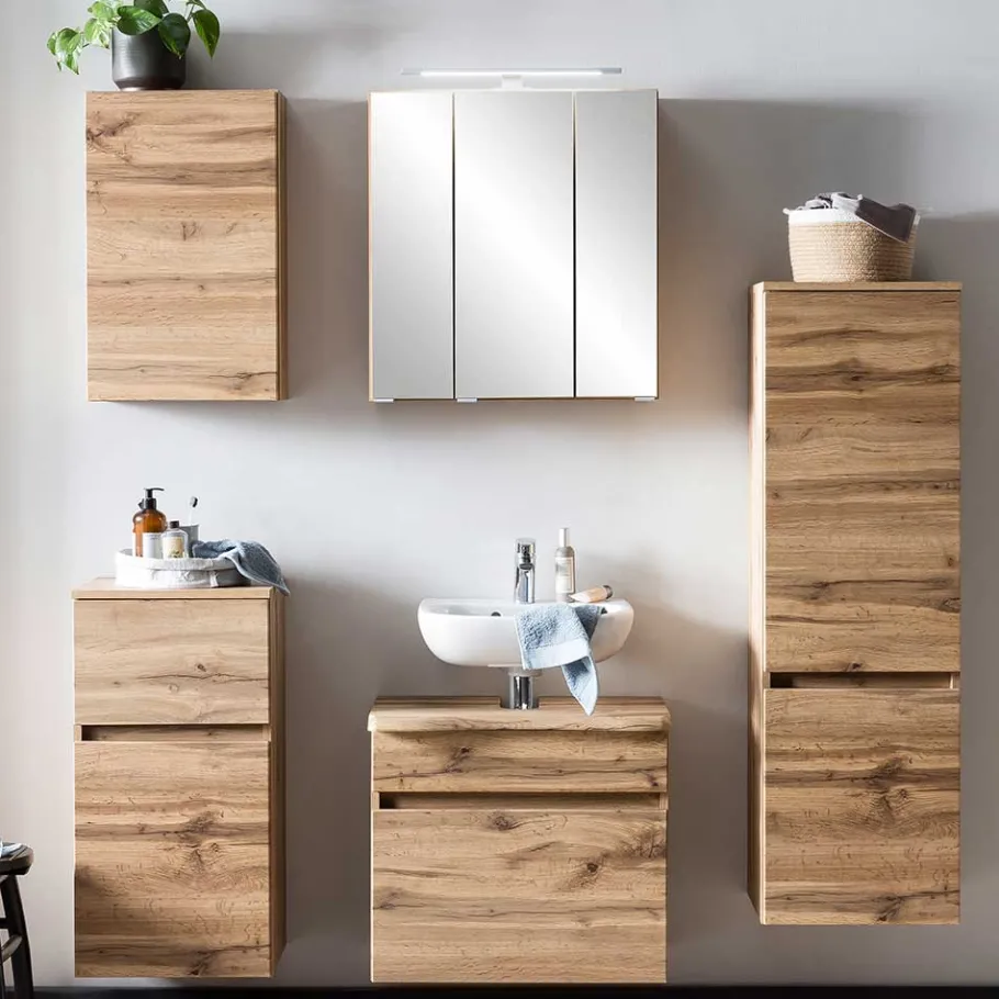 Best Wohnen Badmöbel Komplettset in Touchwood - Drumias (fünfteilig)