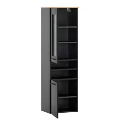 Outlet Wohnen Badmöbel Set in Schwarz - Riguna (dreiteilig)