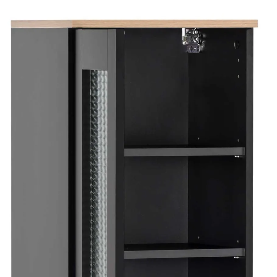 Outlet Wohnen Badmöbel Set in Schwarz - Riguna (dreiteilig)