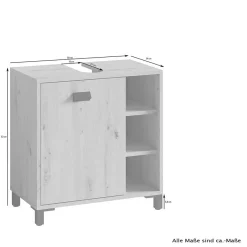 Hot Wohnen Badmöbel Set in Weiß Schwarz - Envaton (dreiteilig)