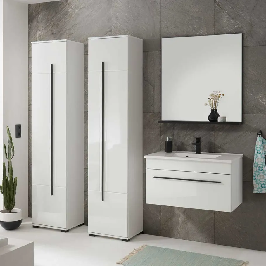 Clearance Wohnen Badmöbel Set mit 2x Hochschrank - Ingmesan (vierteilig)