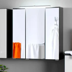 Outlet Wohnen Badmöbel Set Tiamos in Weiß Hochglanz (fünfteilig)