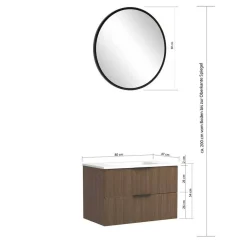 Sale Wohnen Badschränke und Lichtspiegel Set modern - Ucaida (vierteilig)
