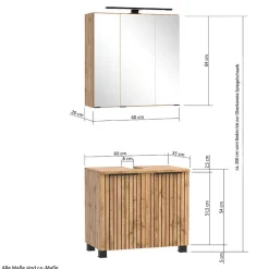 New Wohnen Badset Möbel-Kombination modern - Crystoga (vierteilig)