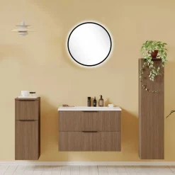 Outlet Wohnen Badspiegel und Badschränke Set - Ucaida (vierteilig)
