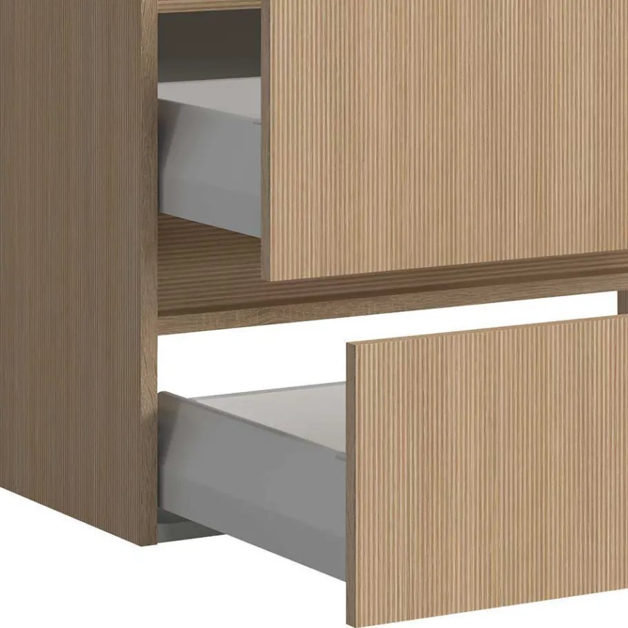 Wohnen Bad-Waschplatz mit Midischrank Set - Leitha (dreiteilig)