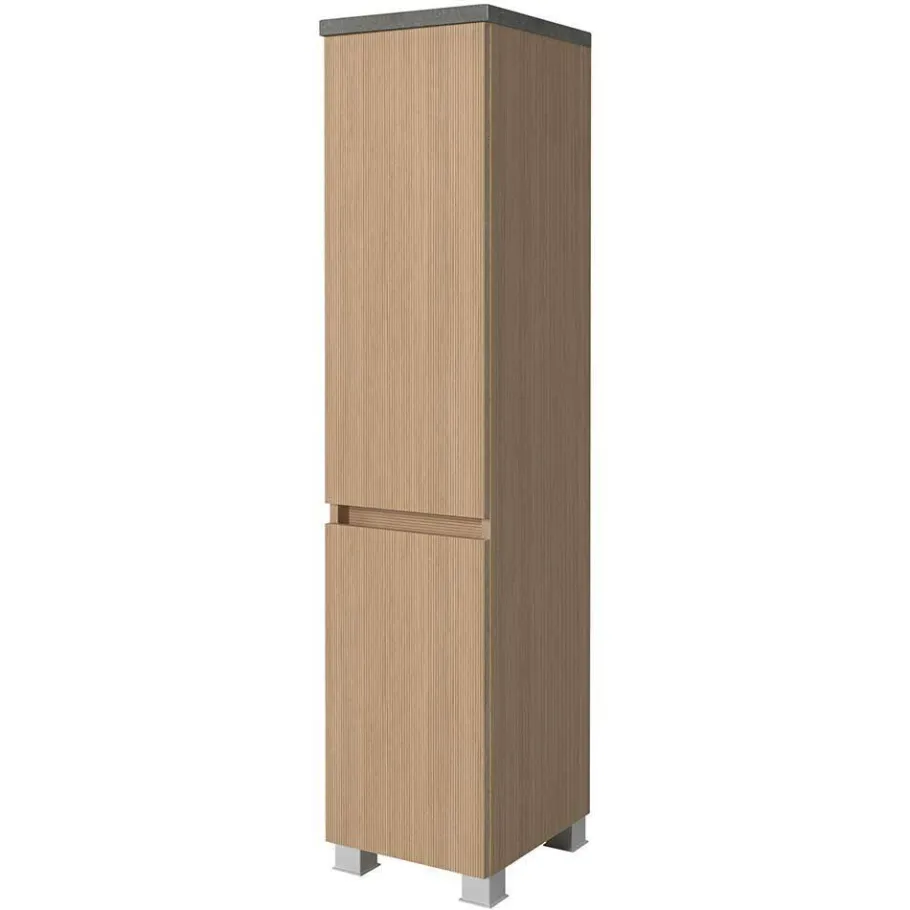 Wohnen Bad-Waschplatz mit Midischrank Set - Leitha (dreiteilig)