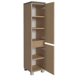Wohnen Bad-Waschplatz mit Midischrank Set - Leitha (dreiteilig)