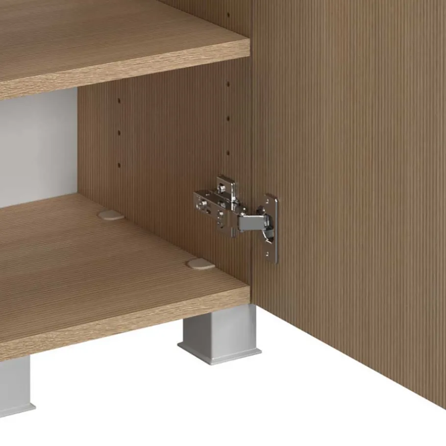 Wohnen Bad-Waschplatz mit Midischrank Set - Leitha (dreiteilig)