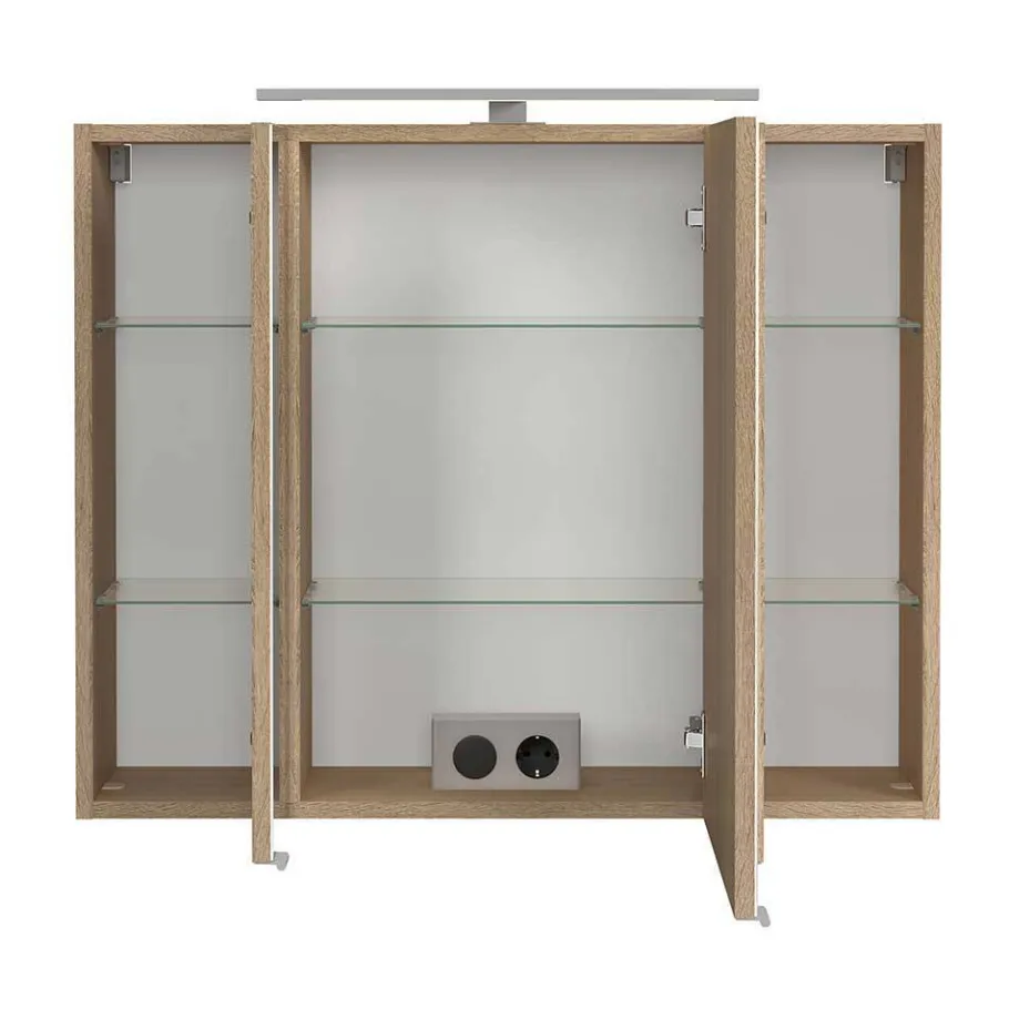 Wohnen Bad-Waschplatz mit Midischrank Set - Leitha (dreiteilig)