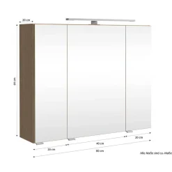 Wohnen Bad-Waschplatz mit Midischrank Set - Leitha (dreiteilig)
