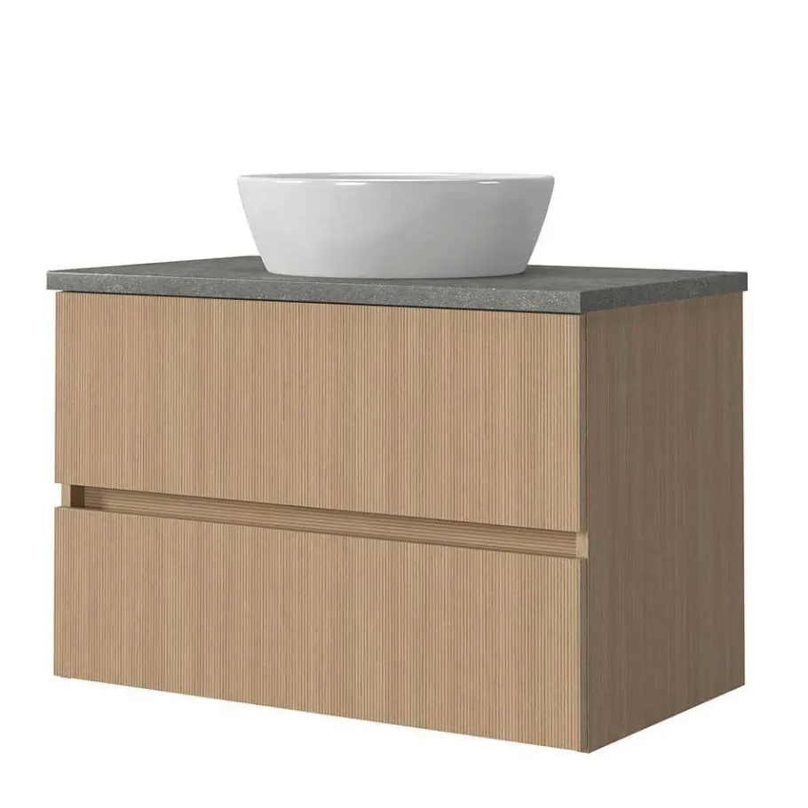 Wohnen Bad-Waschplatz mit Midischrank Set - Leitha (dreiteilig)