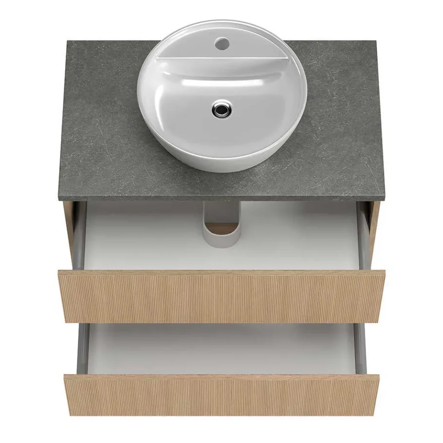 Wohnen Bad-Waschplatz mit Midischrank Set - Leitha (dreiteilig)