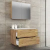 Outlet Wohnen Bad-Waschtisch & Spiegelschrank modern - Karin (zweiteilig)