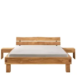 Discount Wohnen Balkenbett mit Naturkanten Kopfteil - Blevos