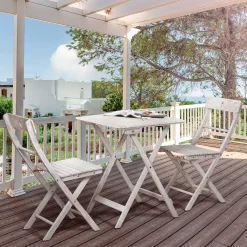 Discount Wohnen Balkon Sitzgruppe in Grey Wash - Paisly (dreiteilig)