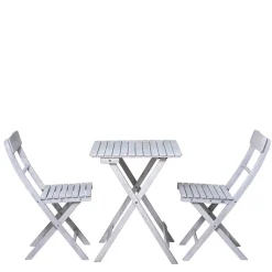 Discount Wohnen Balkon Sitzgruppe in Grey Wash - Paisly (dreiteilig)