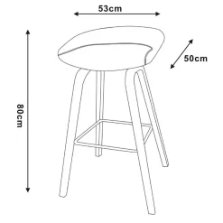 Outlet Wohnen Barhocker mit 70 cm Sitzhöhe - Jilva