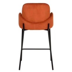 Sale Wohnen Barhocker mit Armlehnen aus Cord Rost Braun - Benede (2er Set)
