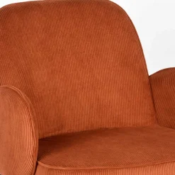 Sale Wohnen Barhocker mit Armlehnen aus Cord Rost Braun - Benede (2er Set)