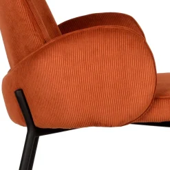 Sale Wohnen Barhocker mit Armlehnen aus Cord Rost Braun - Benede (2er Set)
