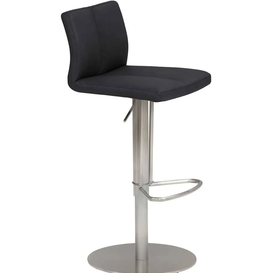 Best Wohnen Barhocker mit Lehne in Anthrazit Microfaser - Tyvoria