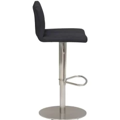 Best Wohnen Barhocker mit Lehne in Anthrazit Microfaser - Tyvoria
