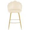 Online Wohnen Barhocker mit Muschel-Lehne in Beige - Grovossa (2er Set)
