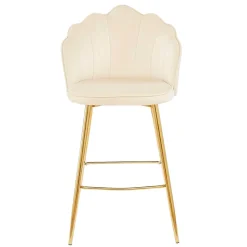 Online Wohnen Barhocker mit Muschel-Lehne in Beige - Grovossa (2er Set)
