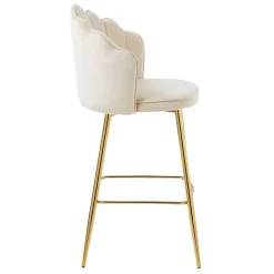 Online Wohnen Barhocker mit Muschel-Lehne in Beige - Grovossa (2er Set)