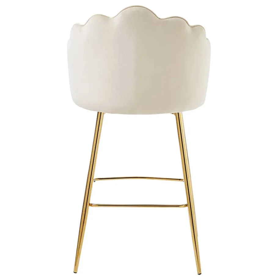 Online Wohnen Barhocker mit Muschel-Lehne in Beige - Grovossa (2er Set)