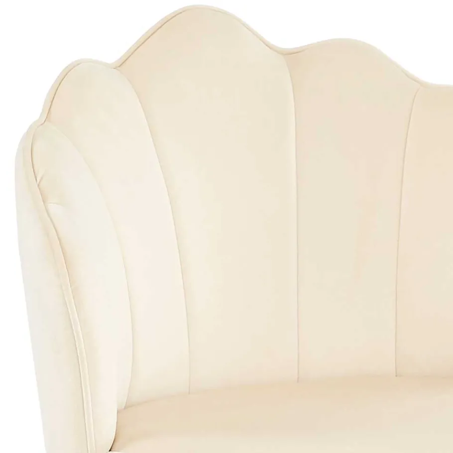 Online Wohnen Barhocker mit Muschel-Lehne in Beige - Grovossa (2er Set)