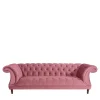 Discount Wohnen Barock Design Couch in Rosa Samtvelours - Clewono