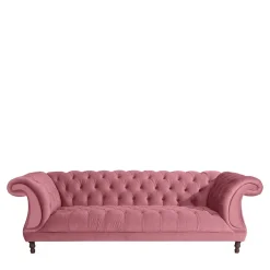 Discount Wohnen Barock Design Couch in Rosa Samtvelours - Clewono