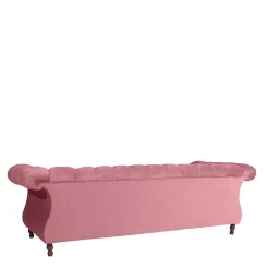 Discount Wohnen Barock Design Couch in Rosa Samtvelours - Clewono
