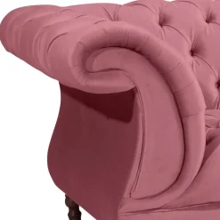 Discount Wohnen Barock Design Couch in Rosa Samtvelours - Clewono