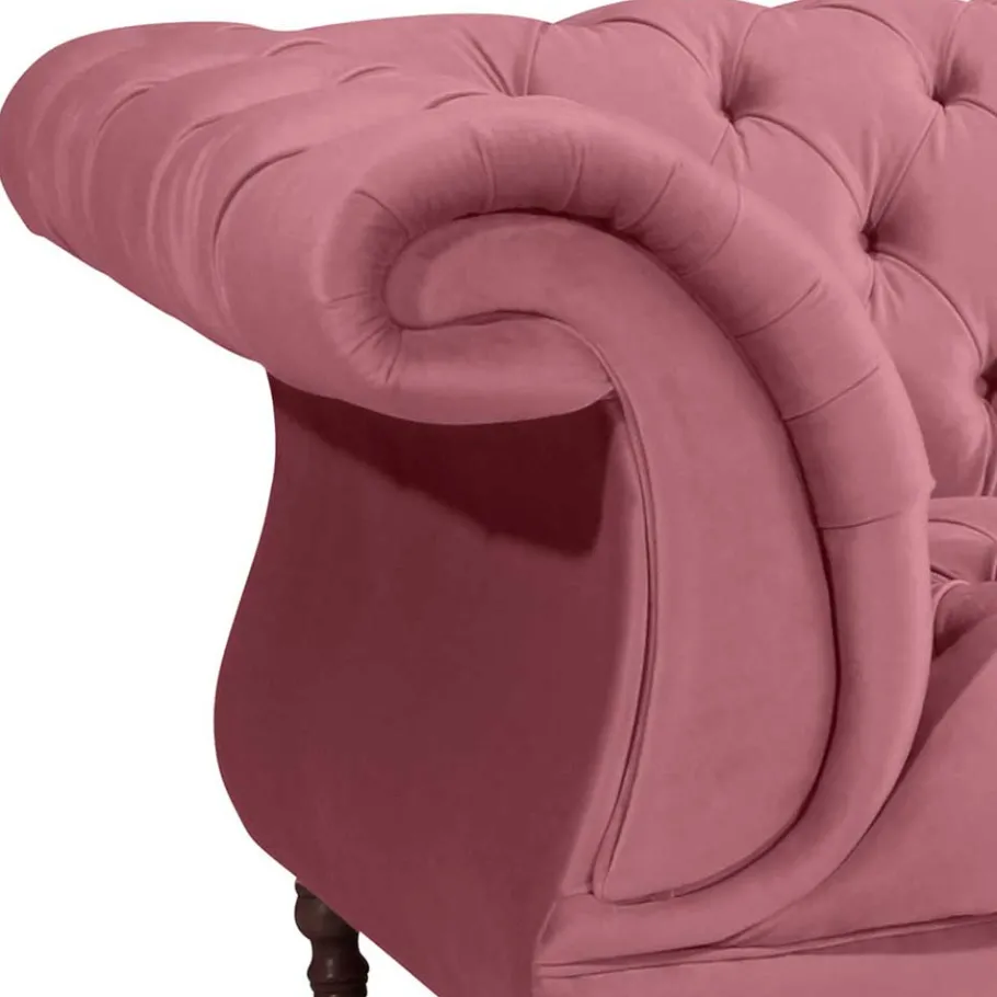Discount Wohnen Barock Design Couch in Rosa Samtvelours - Clewono