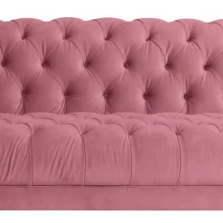 Discount Wohnen Barock Design Couch in Rosa Samtvelours - Clewono
