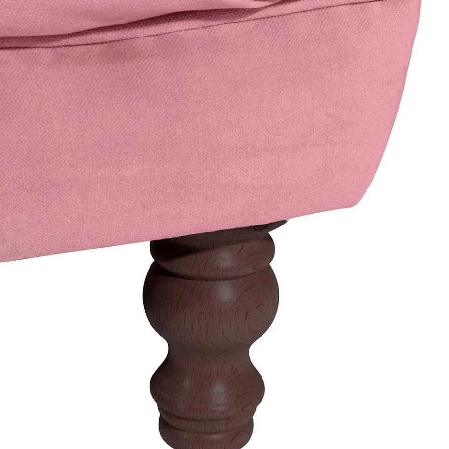 Discount Wohnen Barock Design Couch in Rosa Samtvelours - Clewono