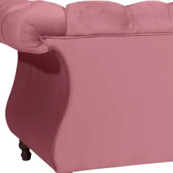 Discount Wohnen Barock Design Couch in Rosa Samtvelours - Clewono