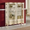 Discount Wohnen Barock Design Vitrine in Weiß & Gold - Iviada